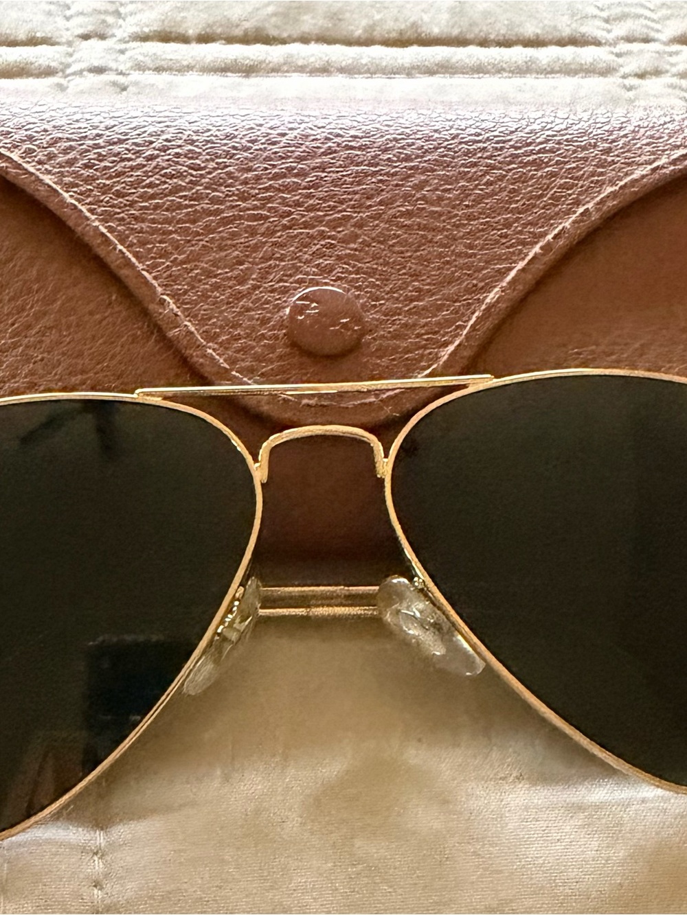 Ray-BanClassic Gold Aviator Sunglasses with Brown Case